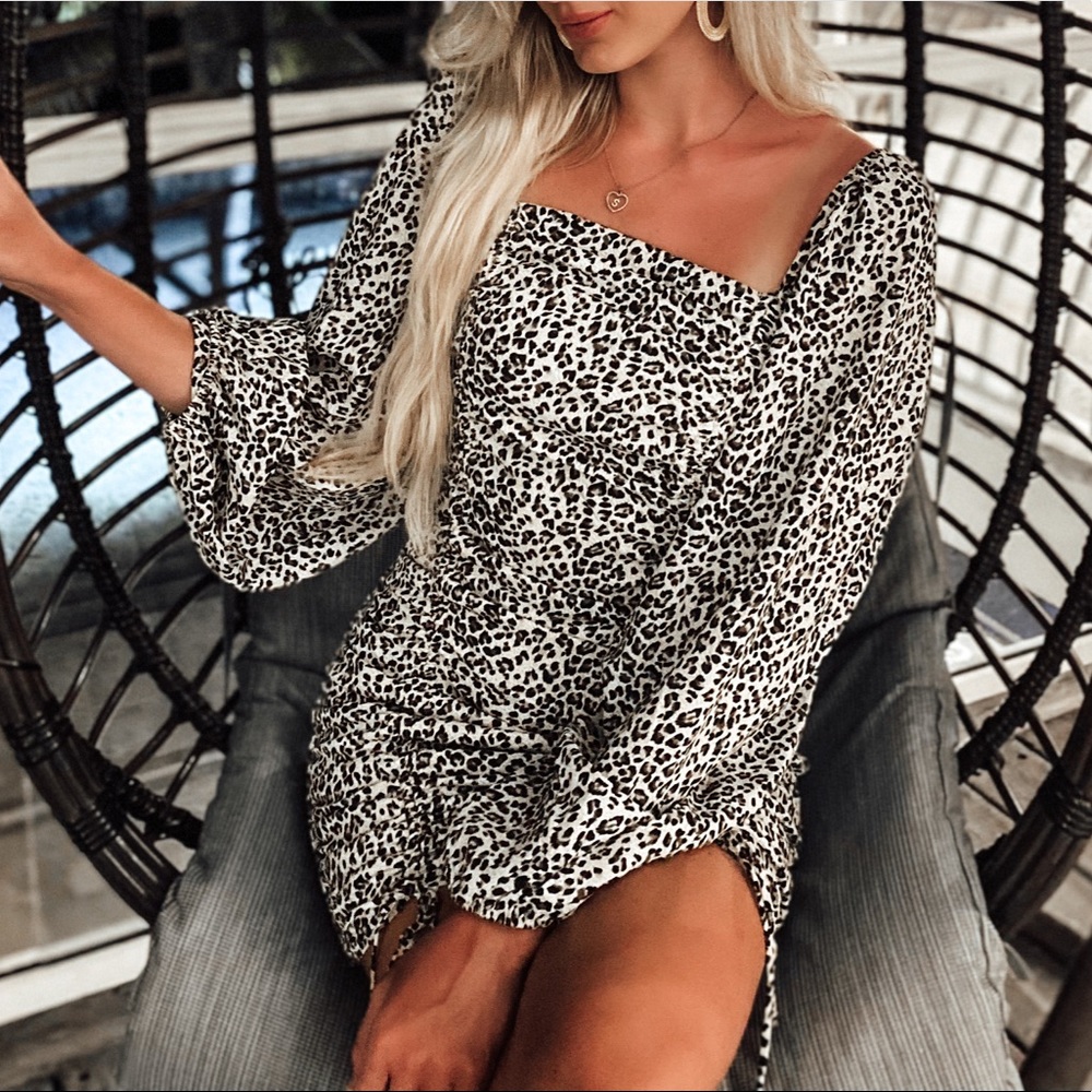 Cheetah Print Side Tie Dress